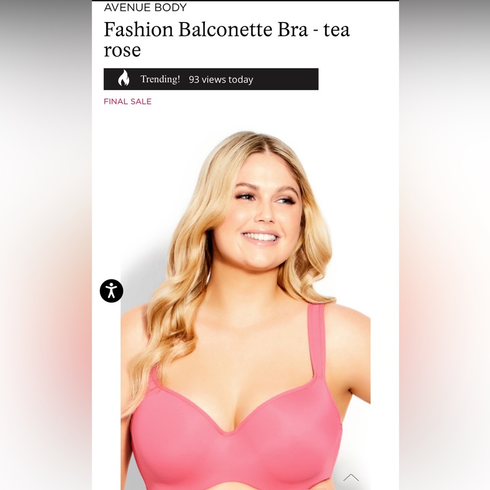 NWT Avenue Plus Size Fashion Balconette Bras